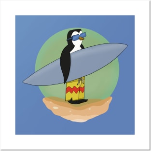 A surfer penguin Posters and Art